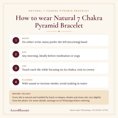 How to wear Natural 7 Chakra Pyramid Bracelet