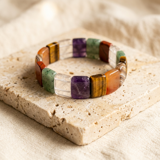Natural 7 Chakra Pyramid Bracelet (illustrative image)