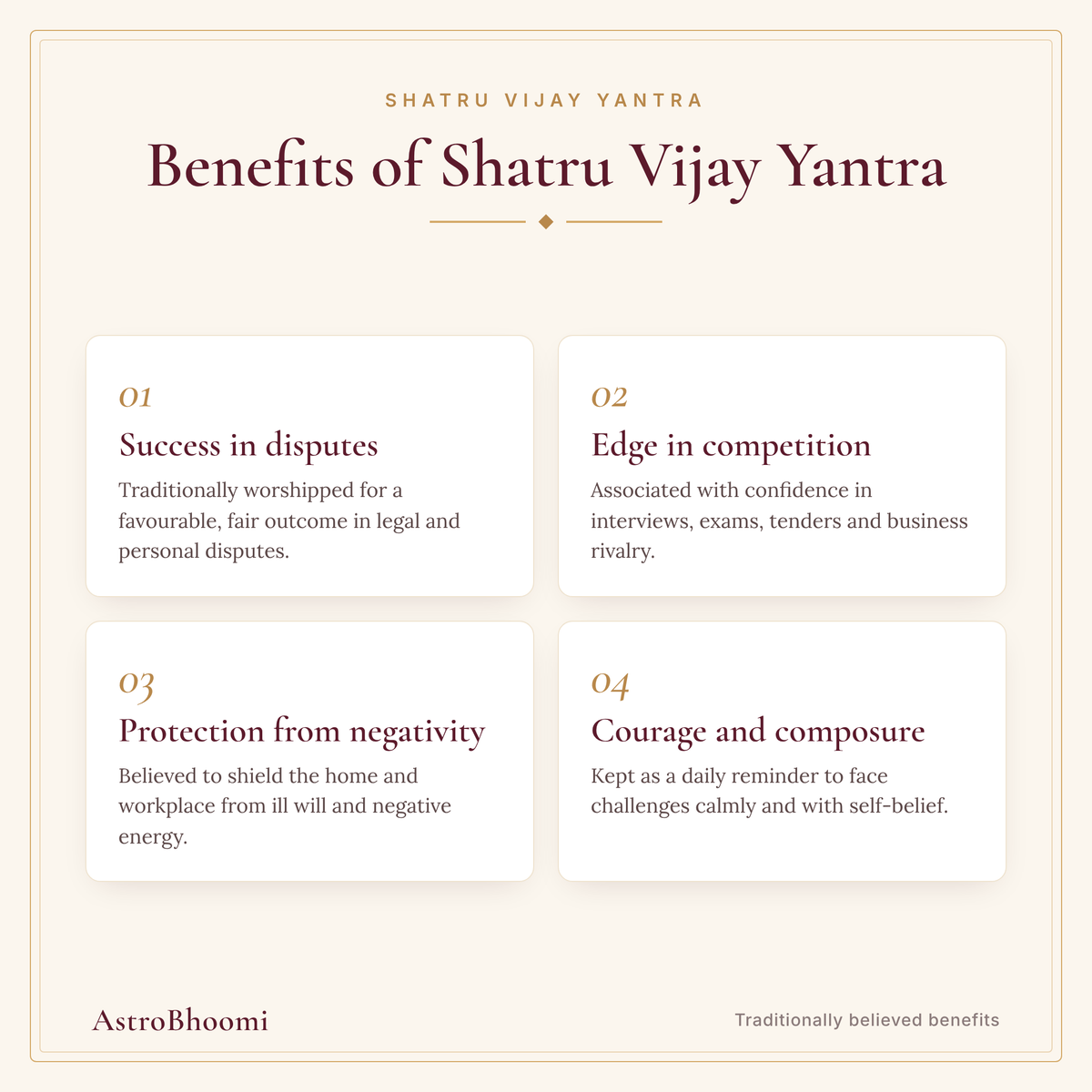 Benefits of Shatru Vijay Yantra