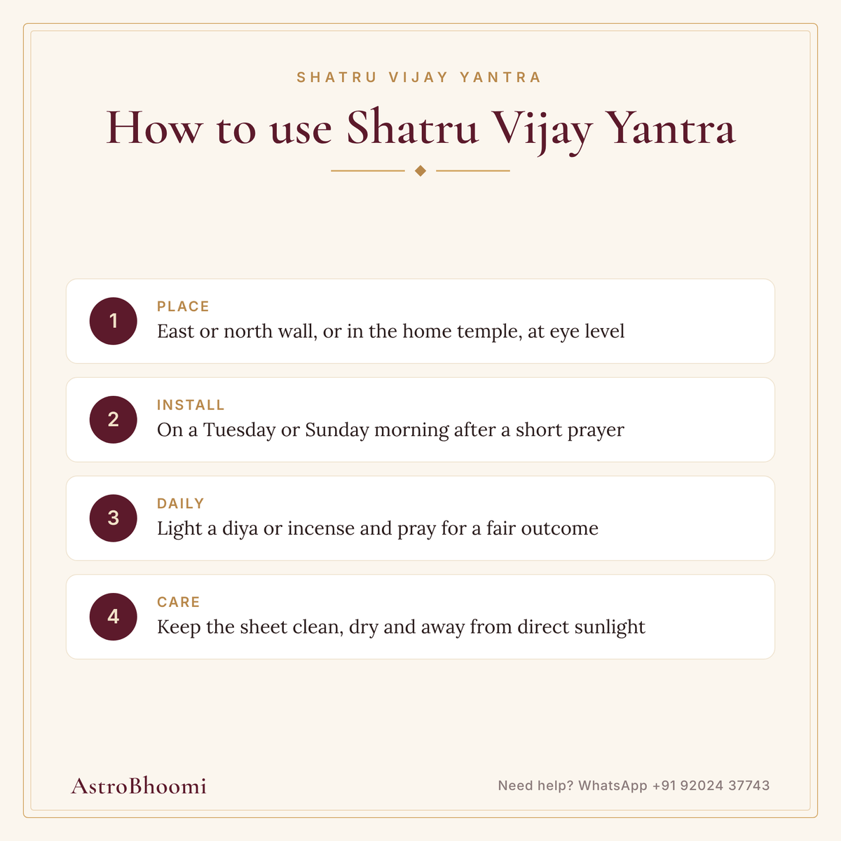 How to use Shatru Vijay Yantra