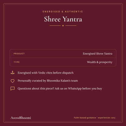 Shree Yantra: energised before dispatch and curated by AstroBhoomi