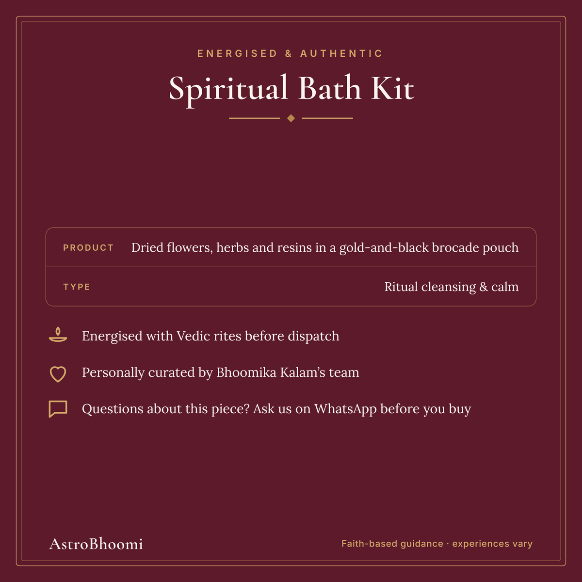 Spiritual Bath Kit: energised and authentic, AstroBhoomi