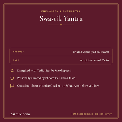 Swastik Yantra: energised and authentic, AstroBhoomi