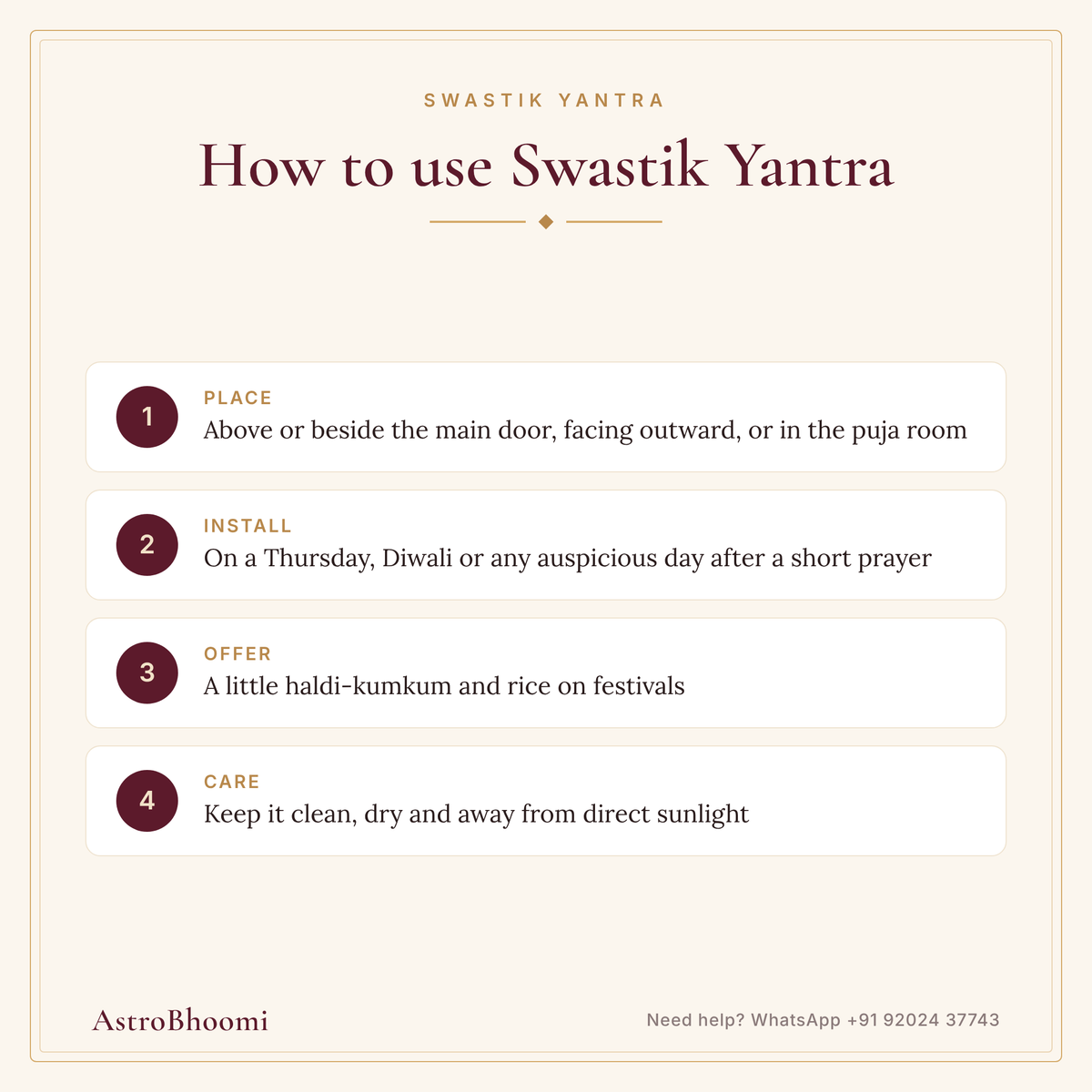 How to use Swastik Yantra