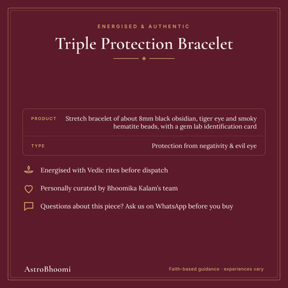 Triple Protection Bracelet: energised and authentic, AstroBhoomi