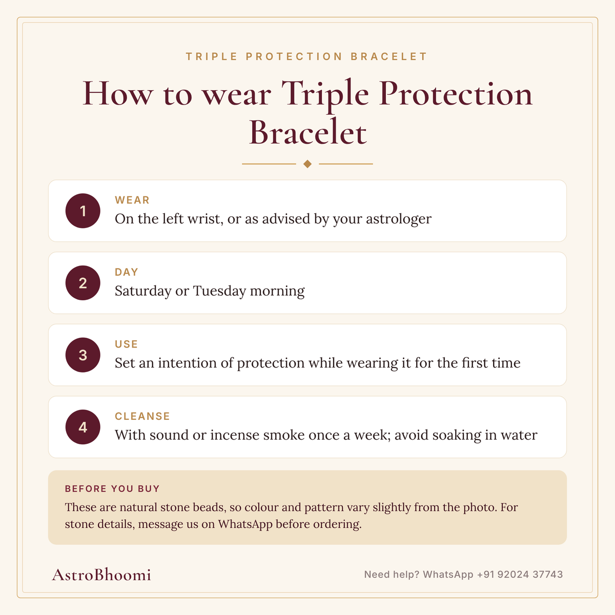 How to wear Triple Protection Bracelet