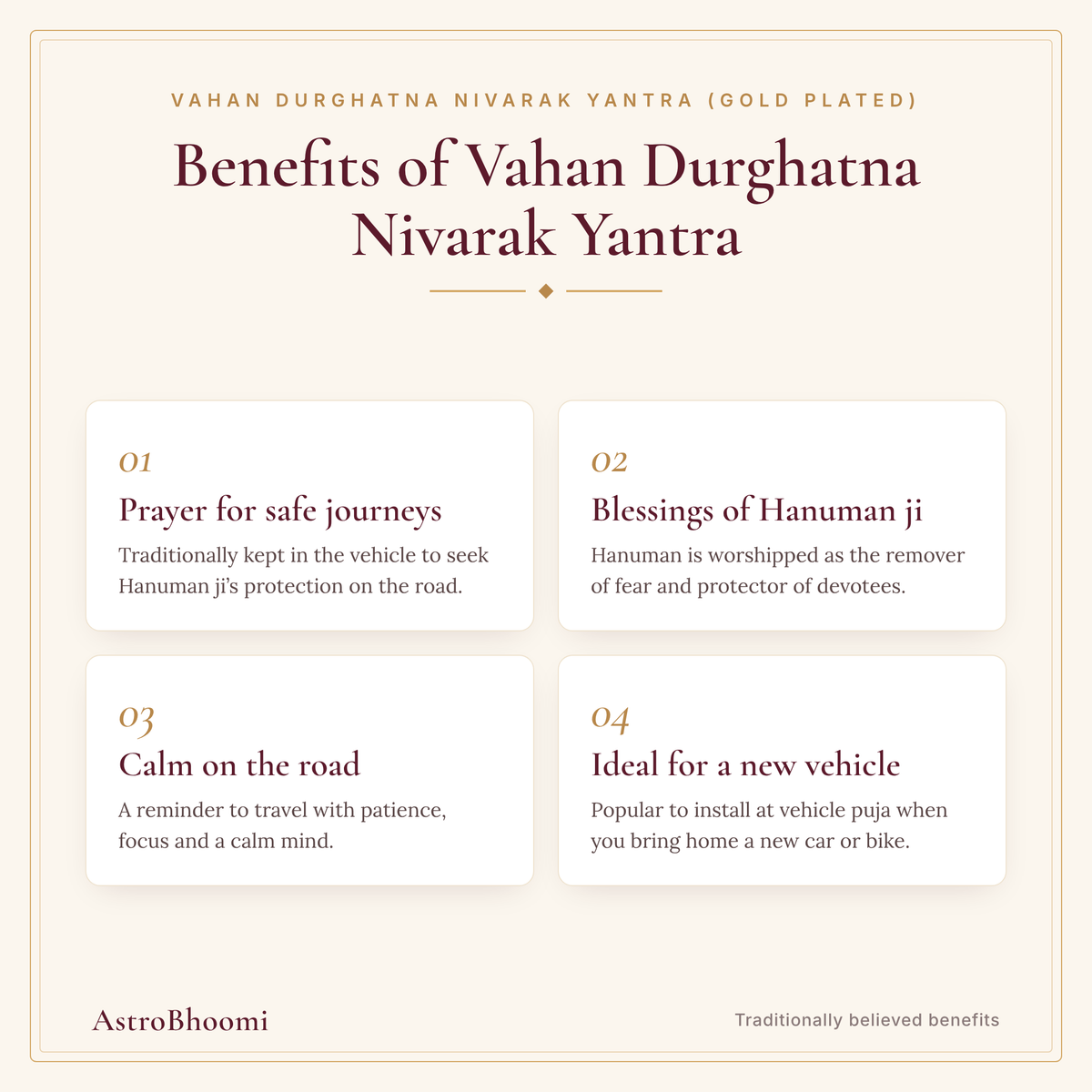 Benefits of Vahan Durghatna Nivarak Yantra