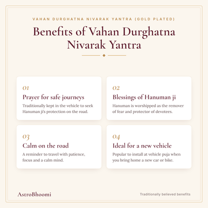 Benefits of Vahan Durghatna Nivarak Yantra