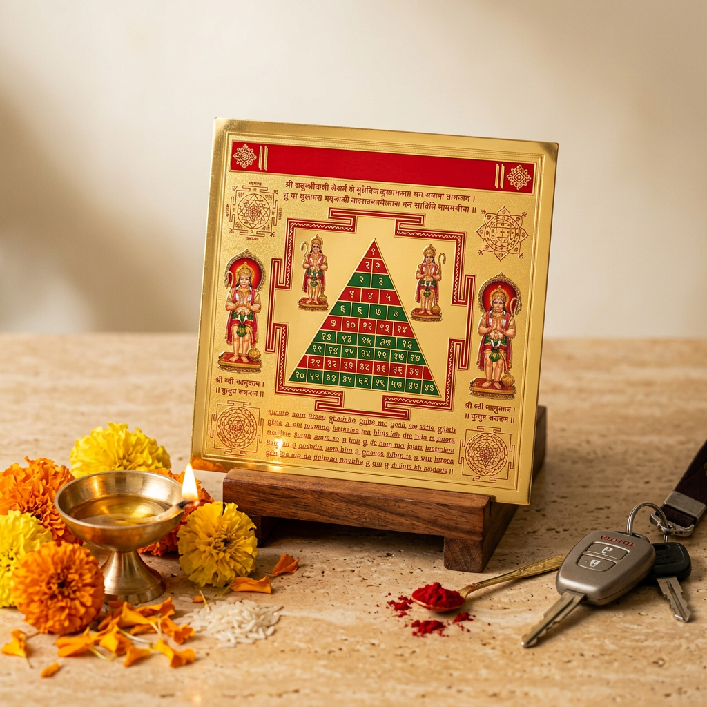Vahan Durghatna Nivarak Yantra (Gold Plated) (illustrative image)