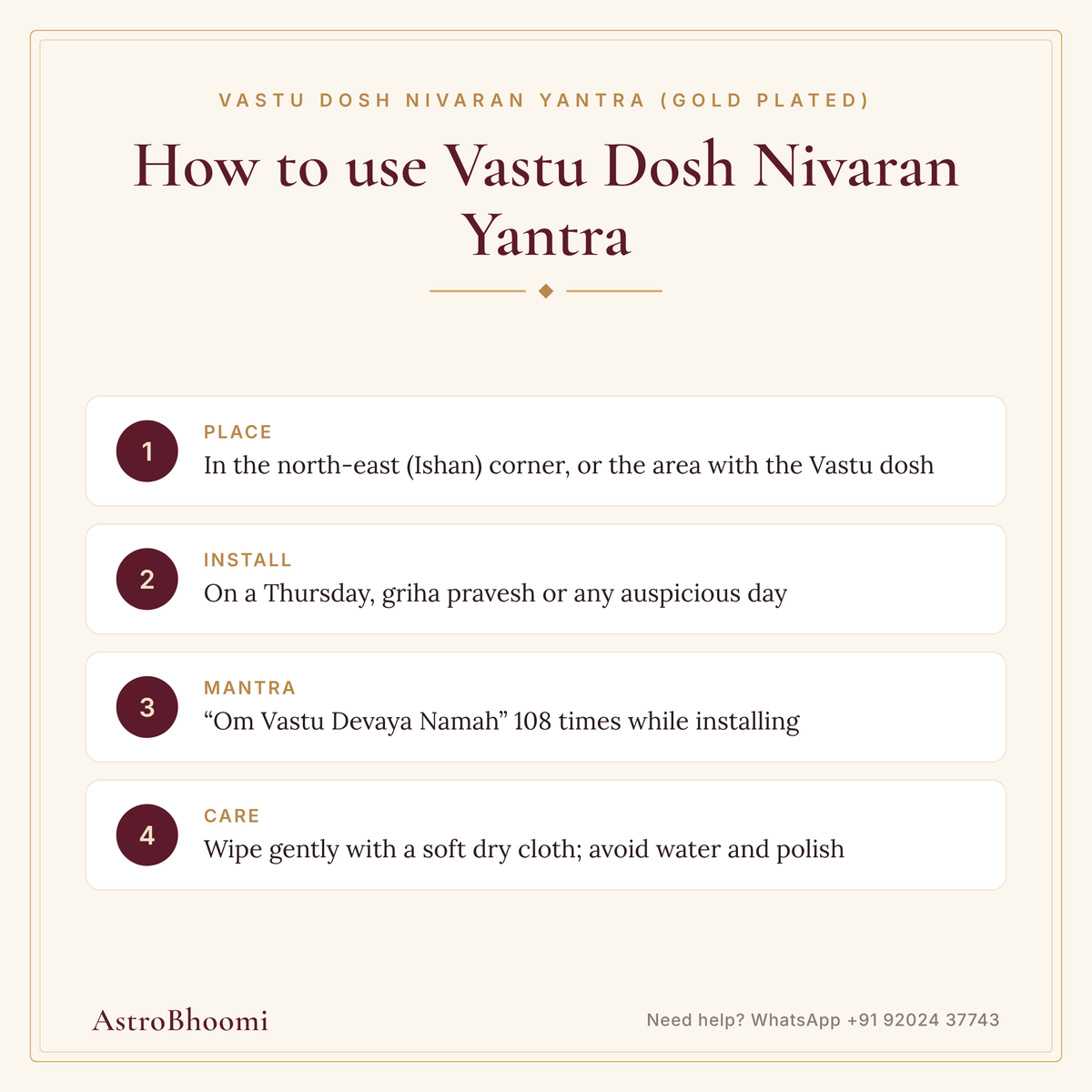 How to use Vastu Dosh Nivaran Yantra