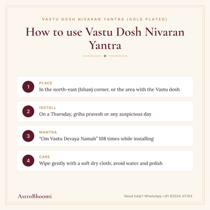 How to use Vastu Dosh Nivaran Yantra