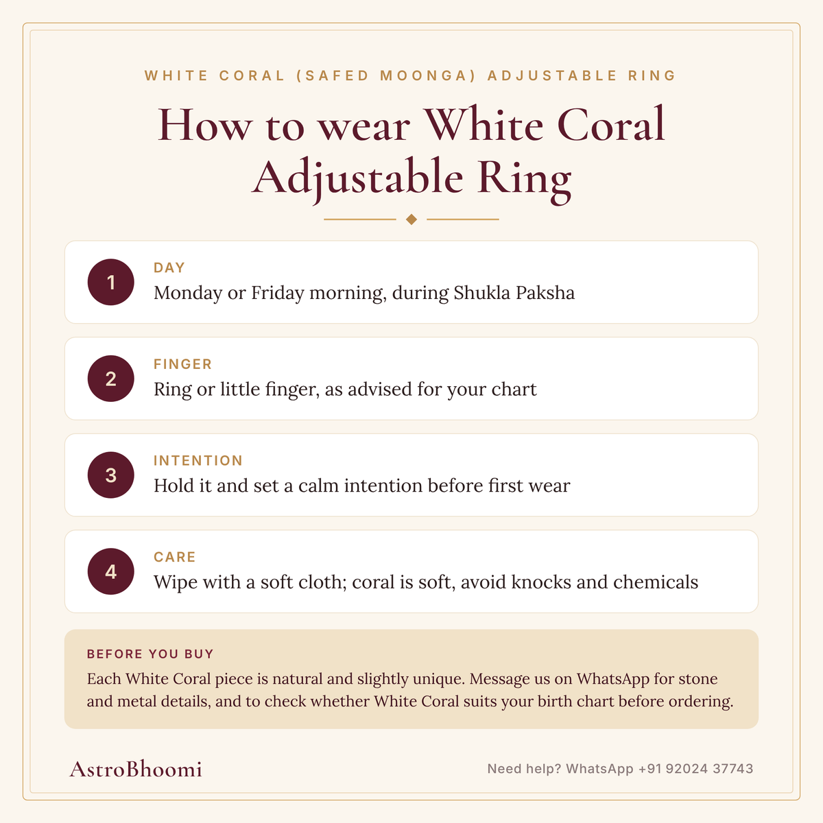 How to wear White Coral