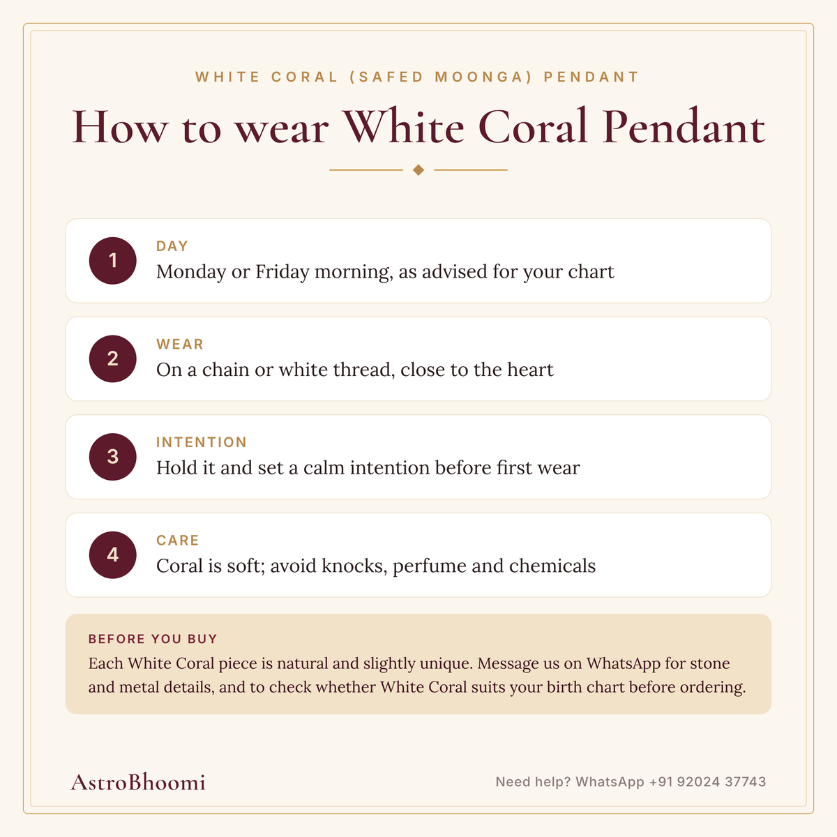 How to wear White Coral