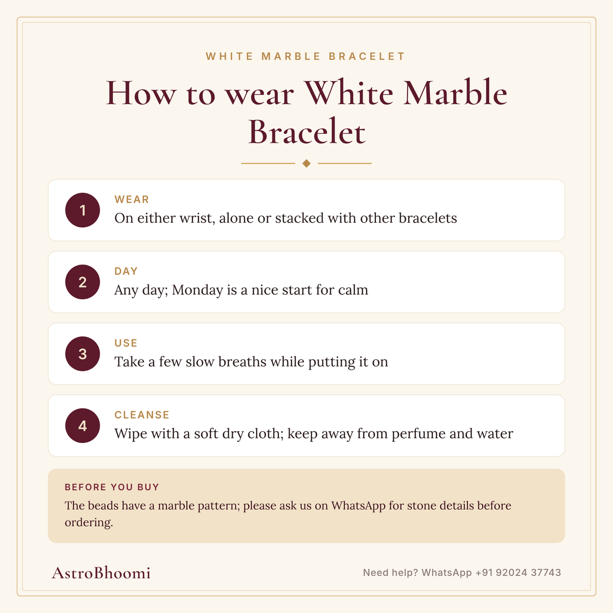How to wear White Marble Bracelet