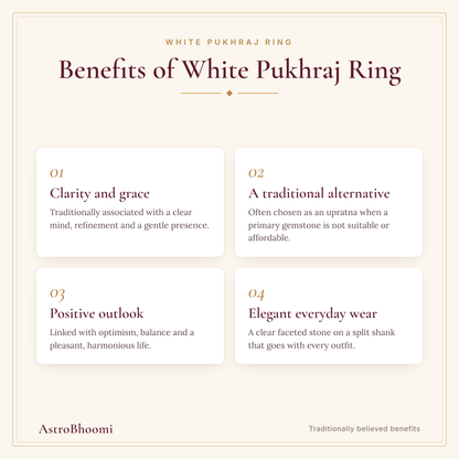 Benefits of White Pukhraj Ring