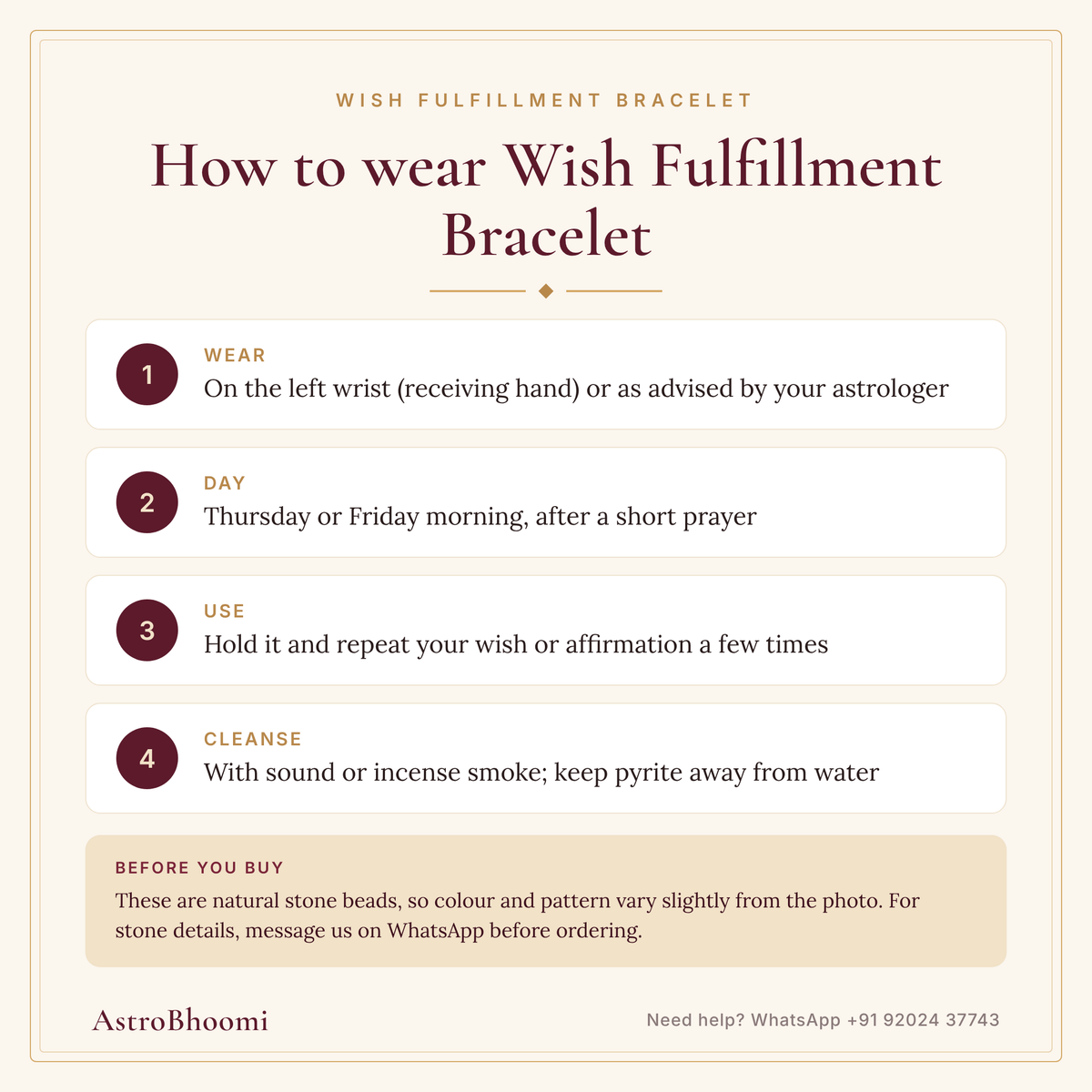 How to wear Wish Fulfillment Bracelet