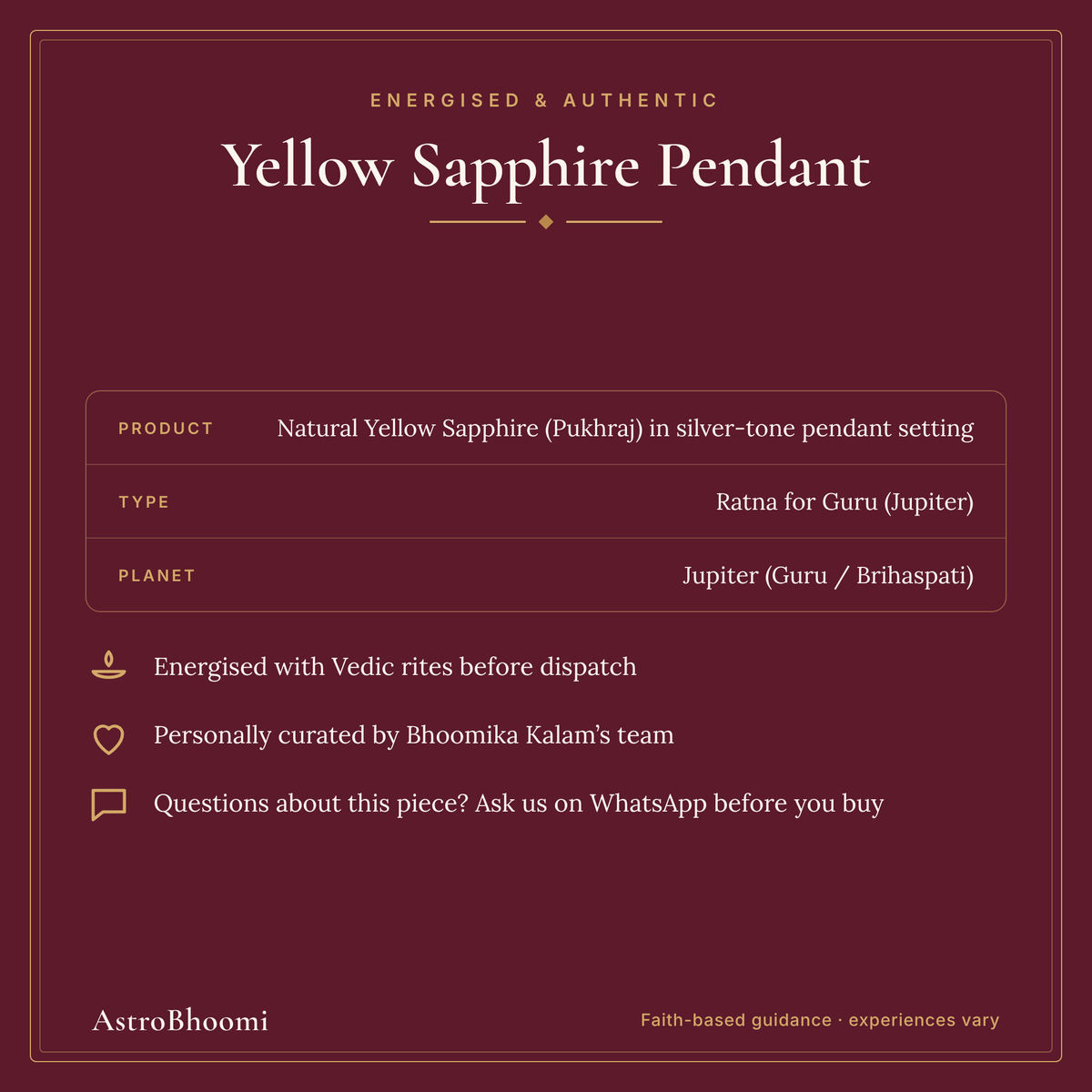 Yellow Sapphire: energised and authentic, AstroBhoomi