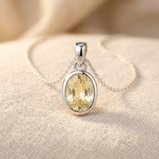 Yellow Sapphire (Pukhraj) Pendant (illustrative image)